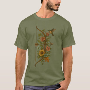 Bow & Blossom - Blumenarchie mit Hummingbird T-Shirt