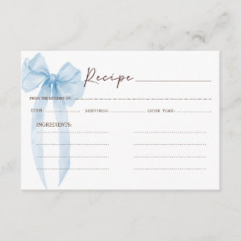 Bow Blue Brautparty Rezept Begleitkarte