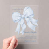 Bow Blue Elegant Brautparty Acryleinladungen (Insitu (Handheld))
