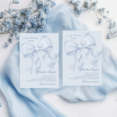 Bow Blue Elegant Brautparty Einladung