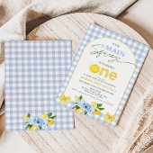 Bow Blue Lemon Unser Hauptpresse 1. Geburtstag Einladung