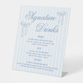 Bow Blue Wedding Signature Cocktails Sockelschild