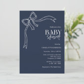 Bow Boho Baby Shower Einladung (Stehend Vorderseite)