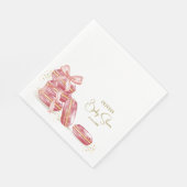 Bow Bonjour Bébé French Macarons Baby Shower Serviette (Ecke)