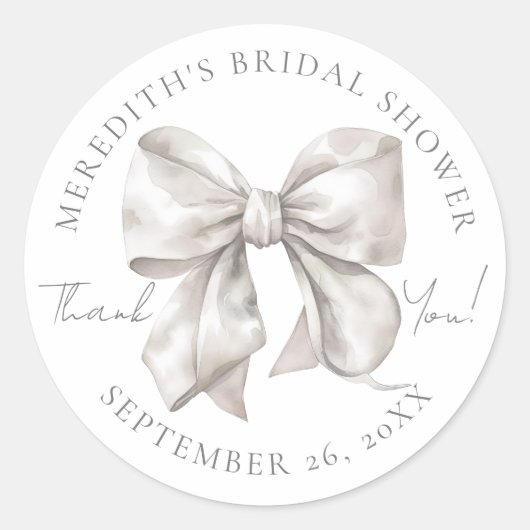 Bow Brautparty Vielen Dank Runder Aufkleber (Vorderseite)