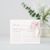 Bow Bridal Shower recipe card (Stehend Vorderseite)