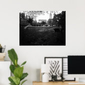 Bow Bridge, Black and White, Central Park, NYC Poster (Heimbüro)