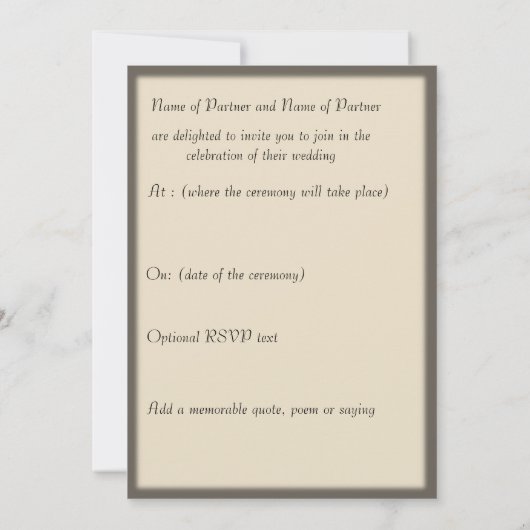 Bow Bridge Central Park Wedding Einladung (Rückseite)