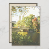 Bow Bridge Central Park Wedding Einladung (Vorne/Hinten)