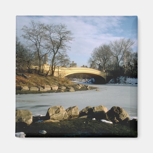 Bow Bridge Central Park Winter NYC Magnet (Vorne)