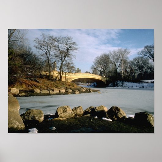 Bow Bridge Central Park Winter NYC Poster (Vorne)