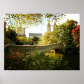 Bow Bridge im Herbst, Central Park, NYC, Mittel Poster (Vorne)