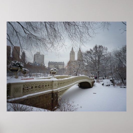 Bow Bridge im Winter, Central Park, NYC, alle Größ Poster (Vorne)