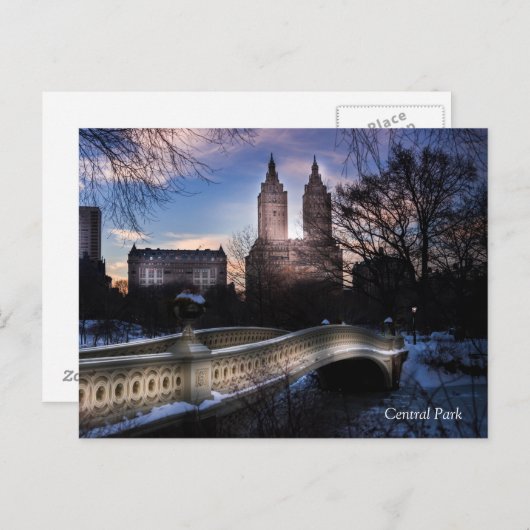 Bow Bridge im Winter Postkarte (Vorne/Hinten)