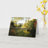 Bow Bridge in Autumn, Central Park, New York City Karte (Gelbe Blume)