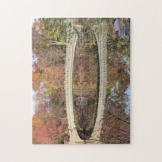 Bow Bridge Landschaftlich Reflektion Herbst Zentra Puzzle (Vertikal)