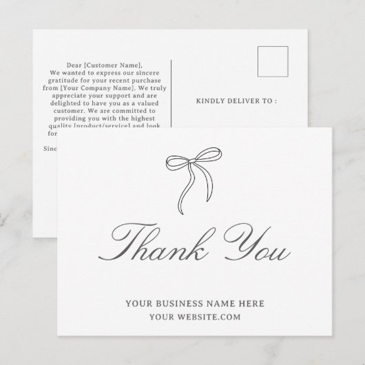 Bow Business Vielen Dank Postkarte (Vorne/Hinten)