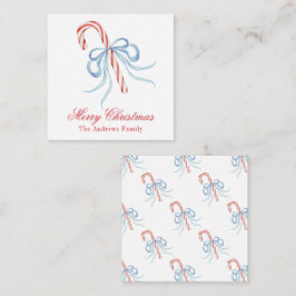 Bow Candy Cane Umschließung für das Monogramm Mitteilungskarte