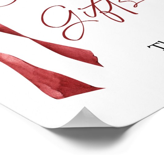 Bow Cards und Geschenke für Burgund Poster (Ecke)