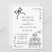 Bow Champagner Turm Einladung (Vorderseite)