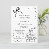 Bow Champagner Turm Einladung (Stehend Vorderseite)