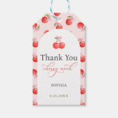 Bow Cherry 1. Geburtstag Geschenkanhänger (Vorderseite)