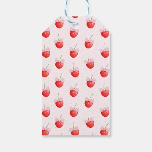 Bow Cherry 1. Geburtstag Geschenkanhänger (Rückseite)