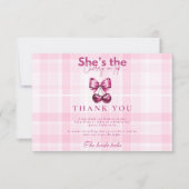 Bow Cherry am oberen Brautparty Dankeskarte (Vorderseite)