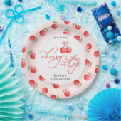 Bow Cherry auf der Top Baby Girl Shower Pappteller (Party)