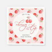 Bow Cherry auf der Top Baby Girl Shower Serviette (Vorderseite)