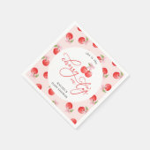 Bow Cherry auf der Top Baby Girl Shower Serviette (Ecke)