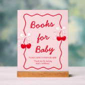 Bow Cherry Baby Shower Books for Baby Acrylschild (Neutral)