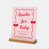 Bow Cherry Baby Shower Books for Baby Acrylschild (Winkel)