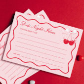Bow Cherry Brautparty Date Night Idecard Einladung