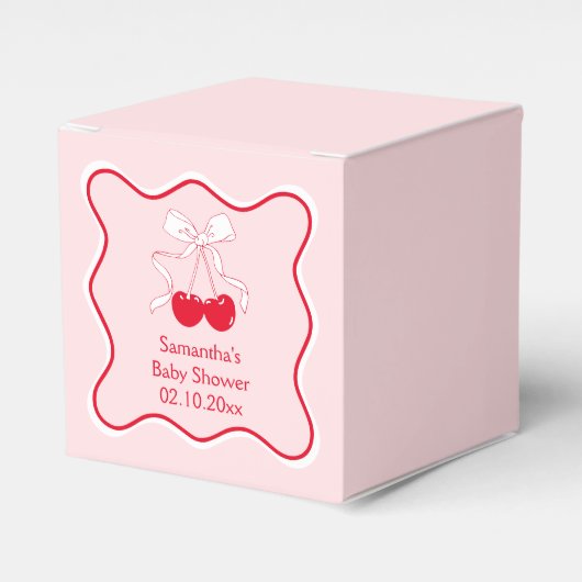 Bow Cherry on Top Baby Dusche Gefallen Geschenkschachtel (Vorderseite)