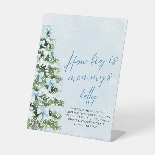 Bow Christmas Baby Shower How Big Is Mommy's Belly Sockelschild (Vorderseite)