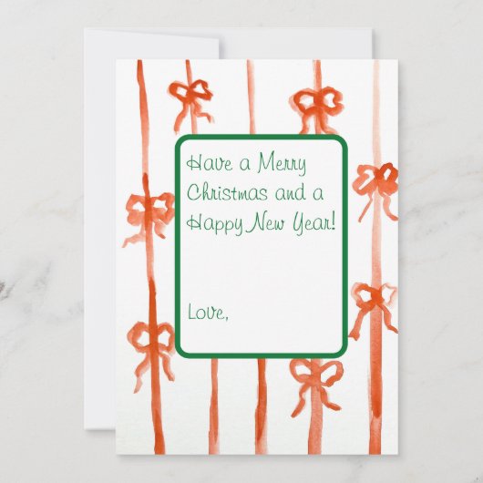 Bow Christmas Card Einladung (Rückseite)