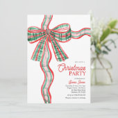  Bow Christmas Party Invitation Einladung (Stehend Vorderseite)