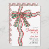  Bow Christmas Party Invitation Einladung (Vorne/Hinten)