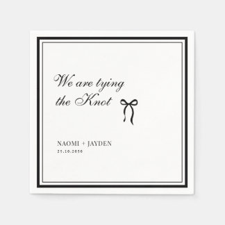 Bow Classic Old Money Black & White Wedding Serviette