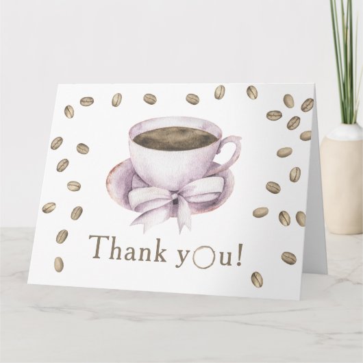 Bow & Coffee Brauen Baby Shower Danke  (Vorderseite)