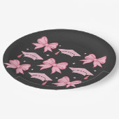 Bow coquette Abschluss Pink Palette 2025 Pappteller (Schrägansicht)