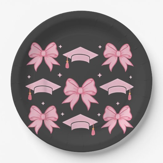 Bow coquette Abschluss Pink Palette 2025 Pappteller (Vorderseite)