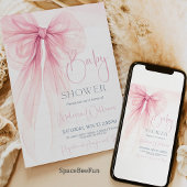 Bow Coquette Babydusche Einladung