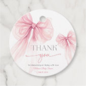 Bow Coquette Babydusche Geschenkanhänger (Vorderseite)