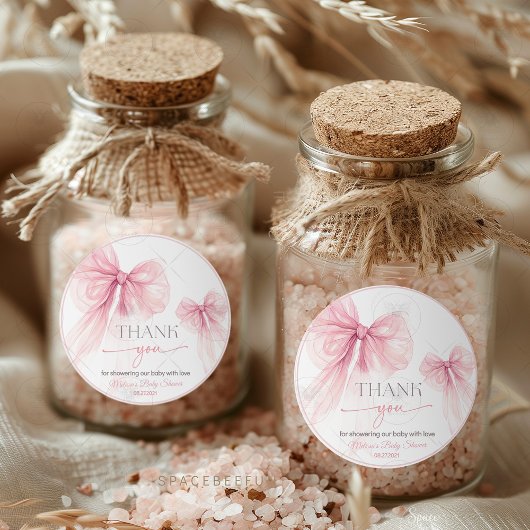 Bow Coquette Babydusche Runder Aufkleber