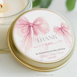 Bow Coquette Babydusche Runder Aufkleber