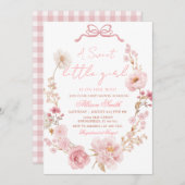 Bow Coquette Blush Pink Bow Baby Shower Invitation Einladung (Vorne/Hinten)