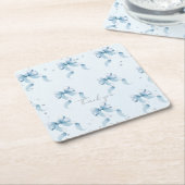 Bow Coquette Boy Baby Shower Classic Round Napkins Rechteckiger Pappuntersetzer (angewinkelt)