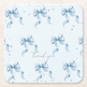 Bow Coquette Boy Baby Shower Classic Round Napkins Rechteckiger Pappuntersetzer (Vorderseite)